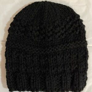 New Hand Knitted Black Ladies Beanie